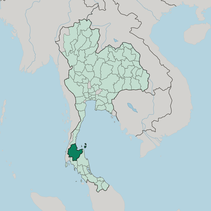 Map showing Changwat Surat Thani — In Thailand