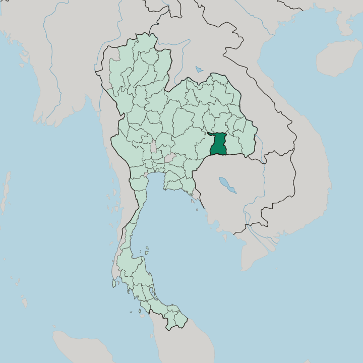 Map showing Changwat Surin — In Thailand