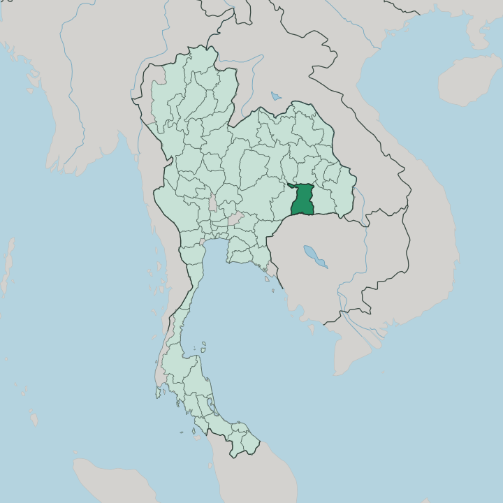 Map showing Changwat Surin — In Thailand