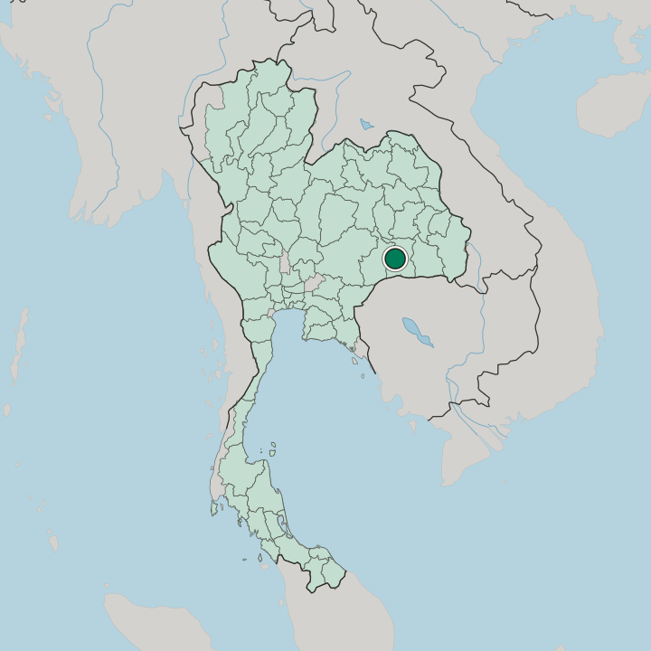 Map showing Surin — In Thailand