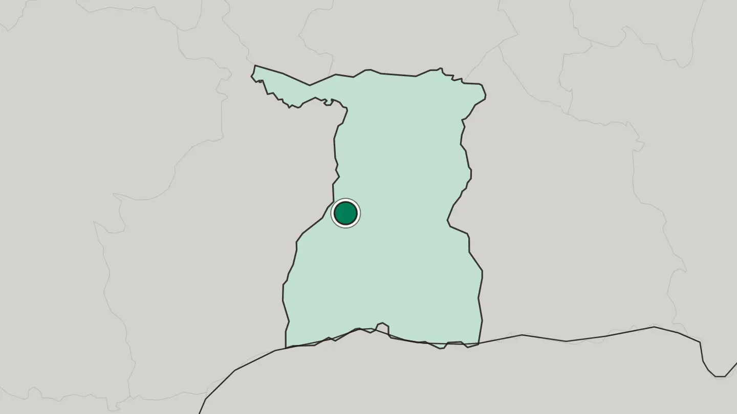 Map of Surin in Thailand