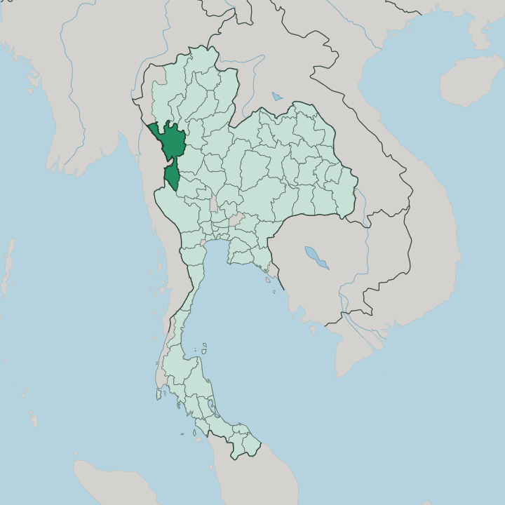 Map showing Changwat Tak — In Thailand