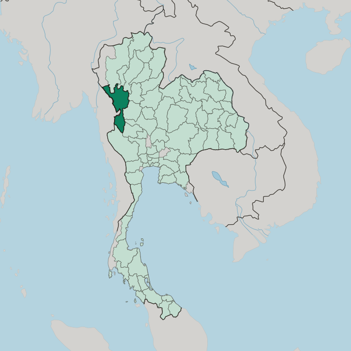 Map showing Changwat Tak — In Thailand