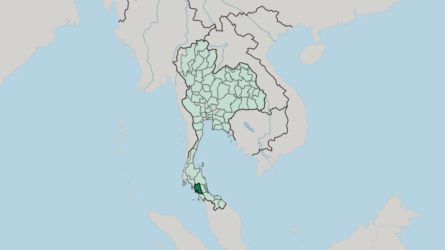 Map of Changwat Trang in Thailand