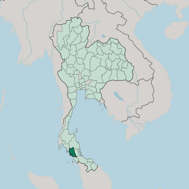 Map showing Changwat Trang — In Thailand