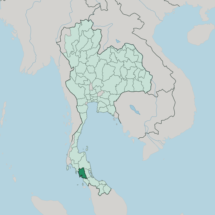 Map showing Changwat Trang — In Thailand