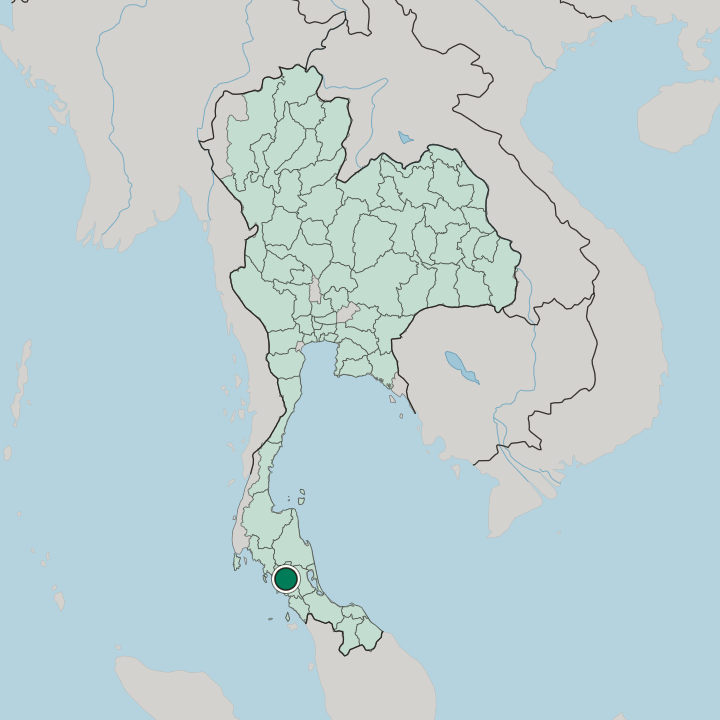 Map showing Trang — In Thailand