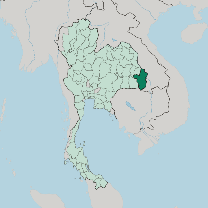 Map showing Changwat Ubon Ratchathani — In Thailand