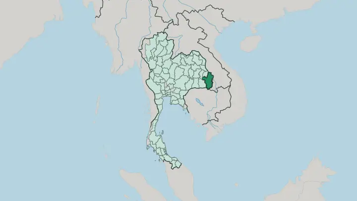 Map of Changwat Ubon Ratchathani in Thailand