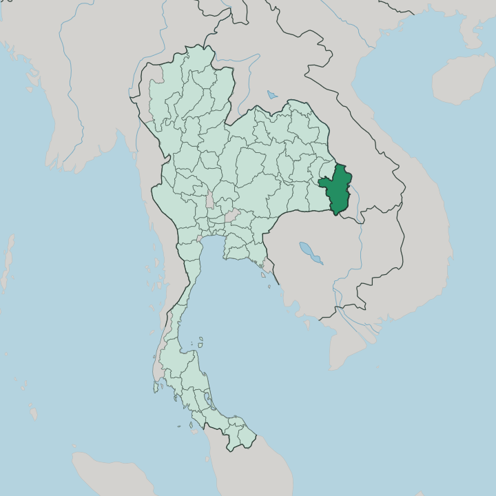 Map showing Changwat Ubon Ratchathani — In Thailand