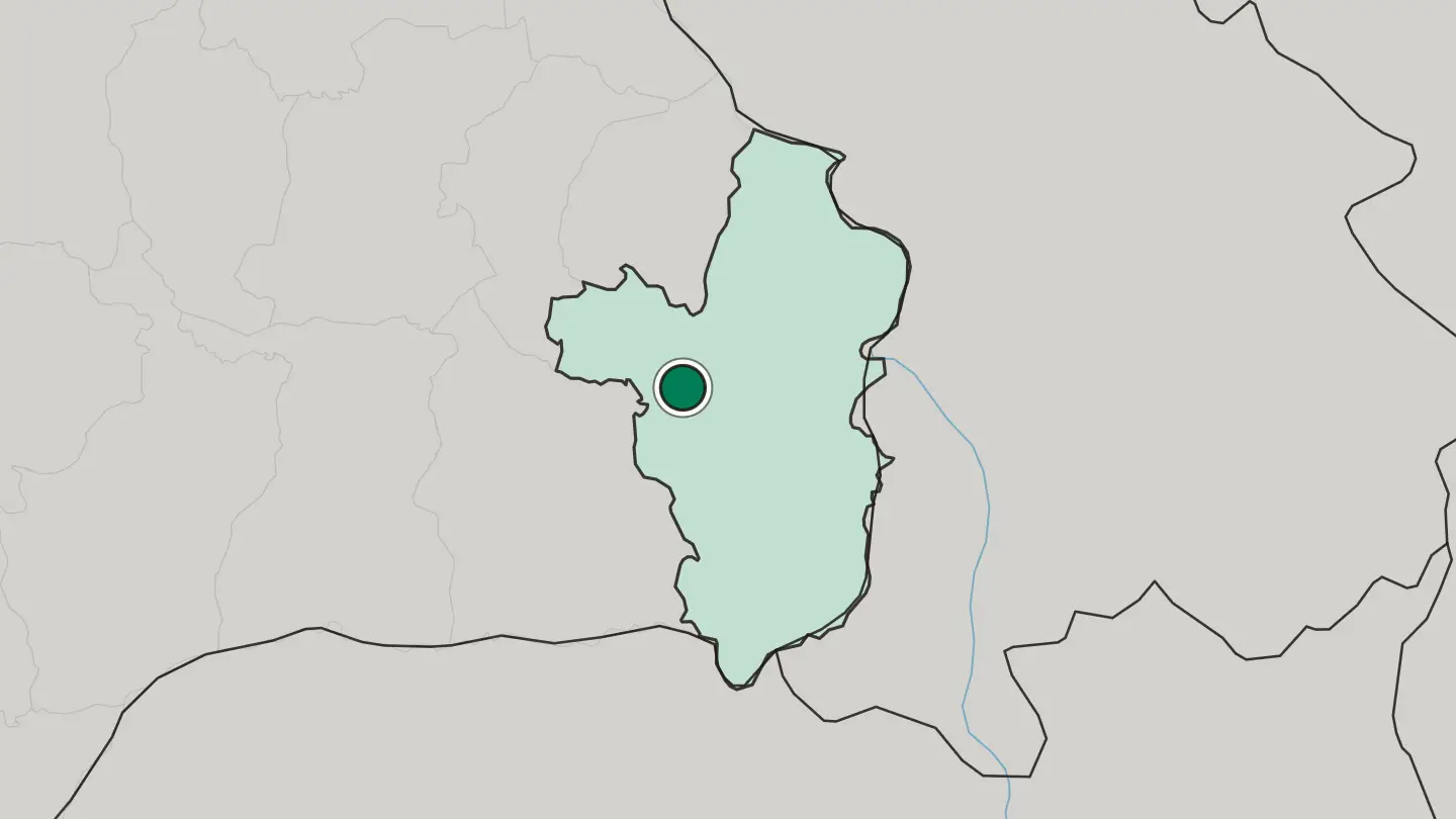 Map of Ubon Ratchathani in Thailand