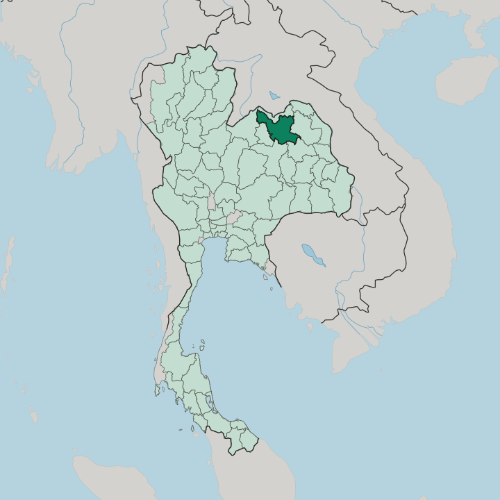 Map showing Changwat Udon Thani — In Thailand