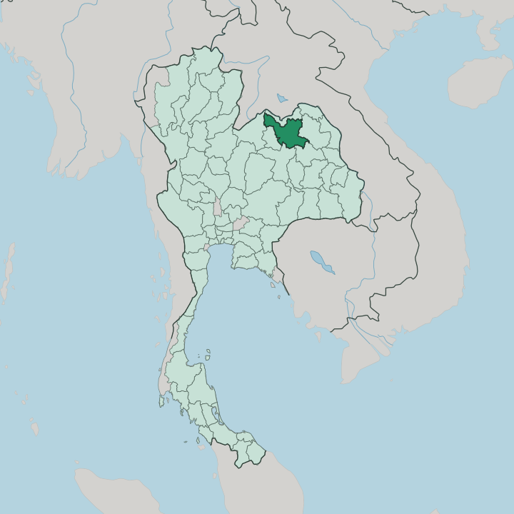 Map showing Changwat Udon Thani — In Thailand