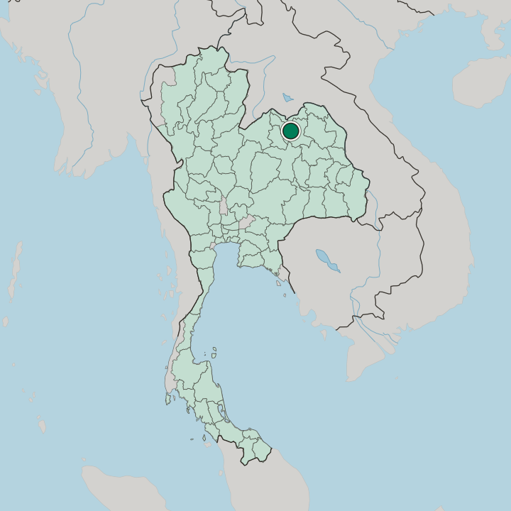 Map showing Udon Thani — In Thailand