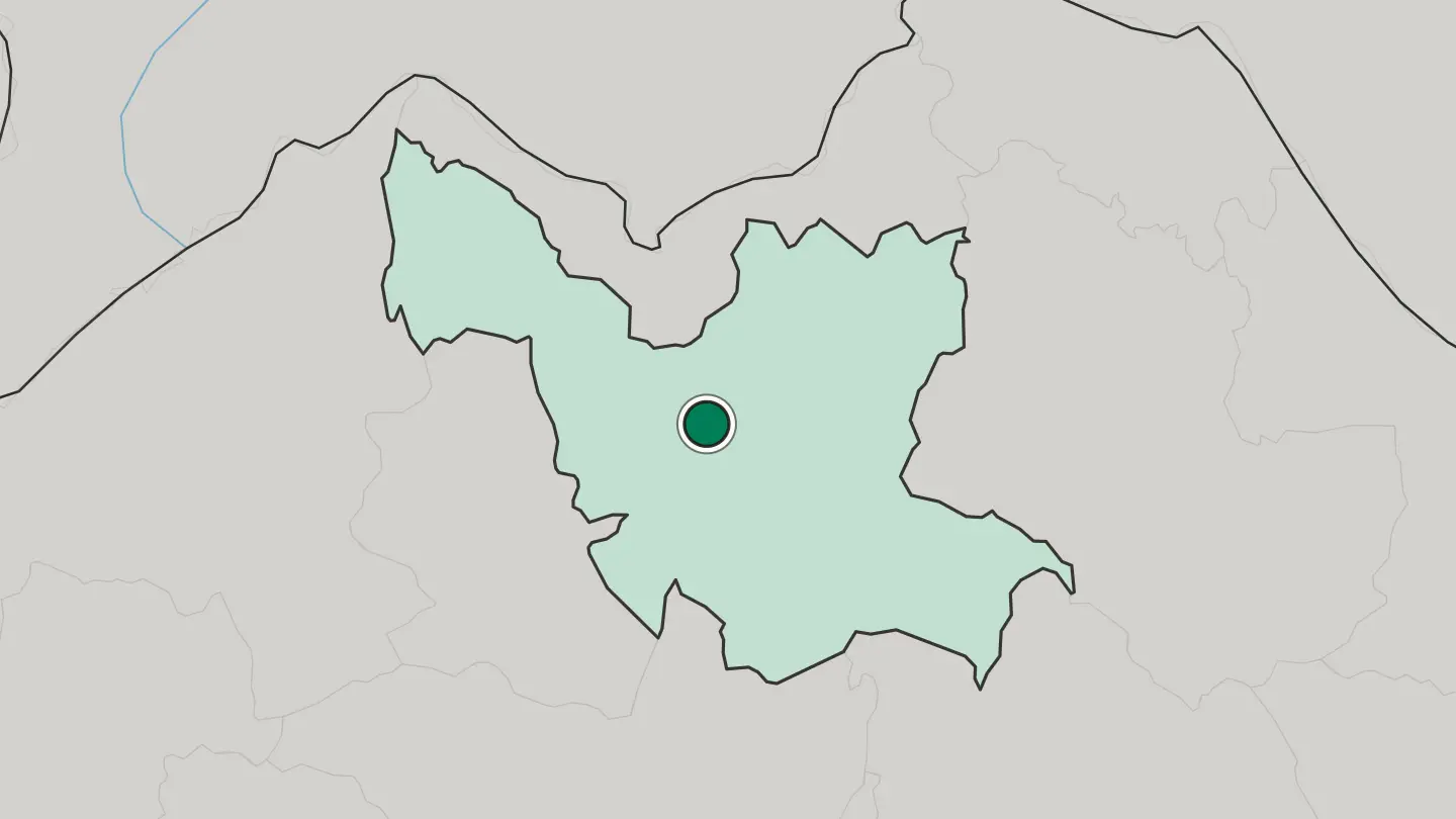 Map of Udon Thani in Thailand