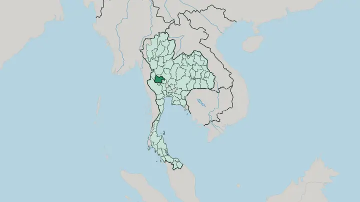 Map of Changwat Uthai Thani in Thailand