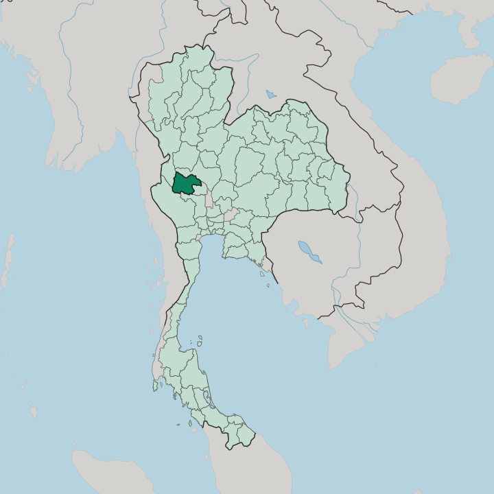 Map showing Changwat Uthai Thani — In Thailand