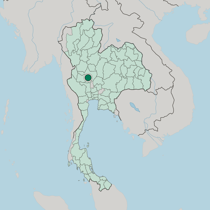 Map showing Uthai Thani — In Thailand