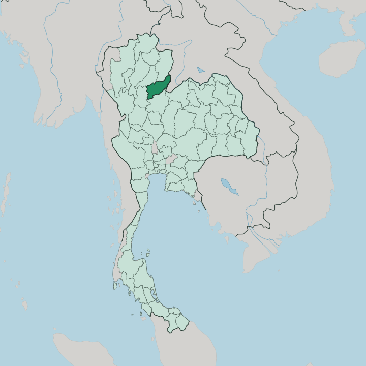 Map showing Changwat Uttaradit — In Thailand