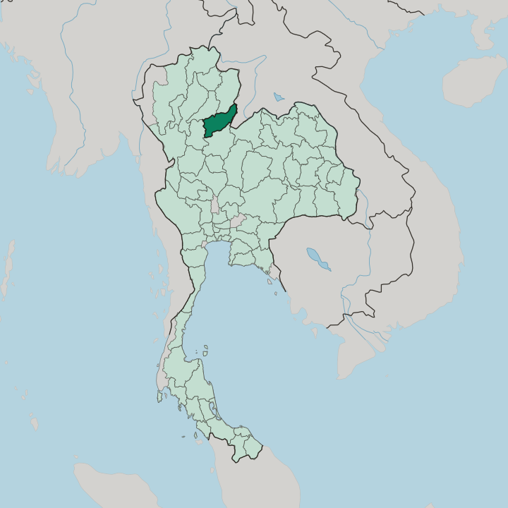 Map showing Changwat Uttaradit — In Thailand