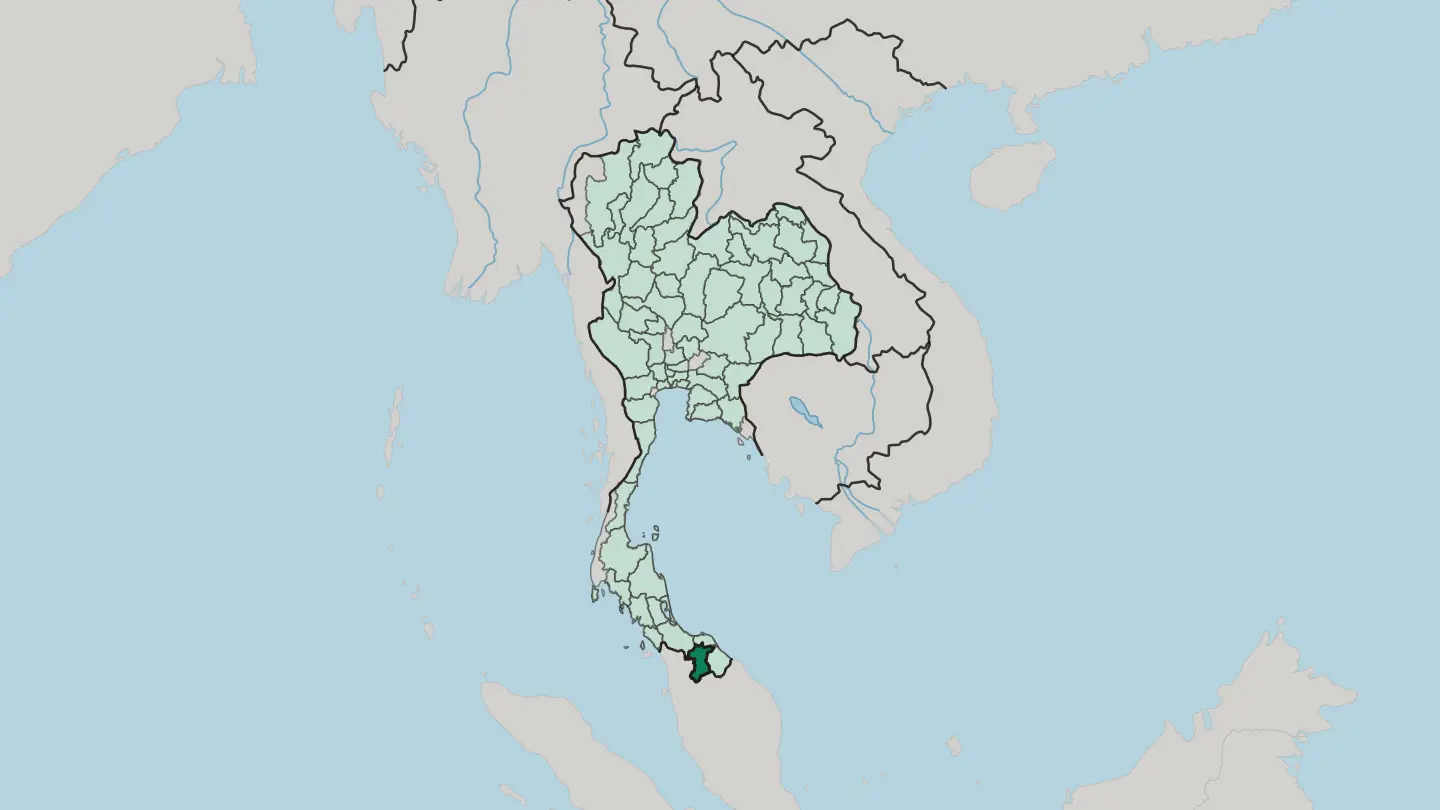 Map of Changwat Yala in Thailand