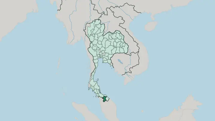 Map of Changwat Yala in Thailand