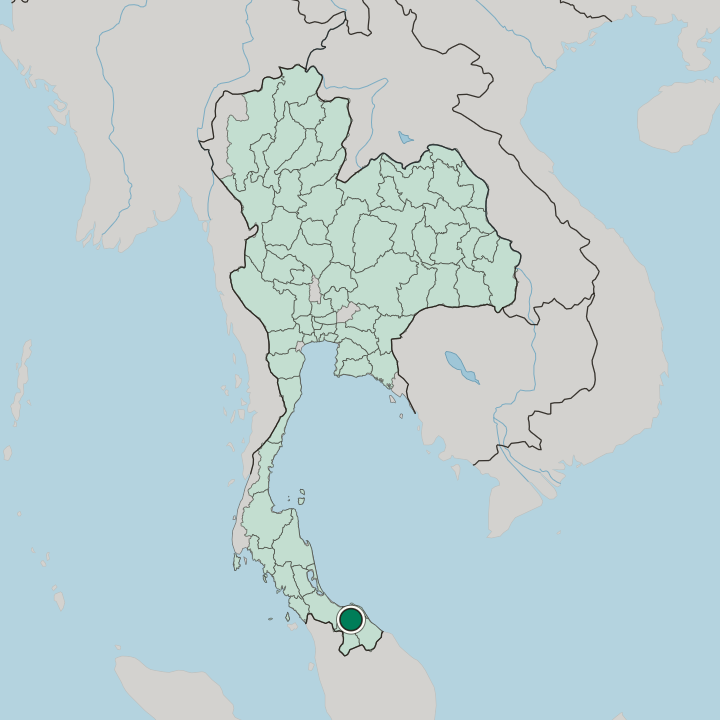 Map showing Yala — In Thailand