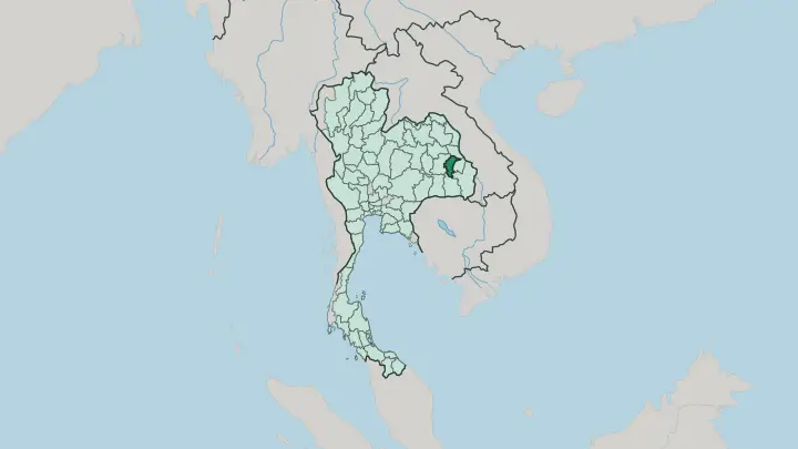 Map of Changwat Yasothon in Thailand