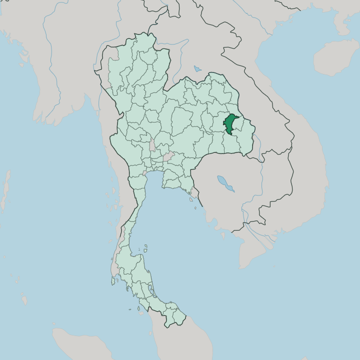 Map showing Changwat Yasothon — In Thailand