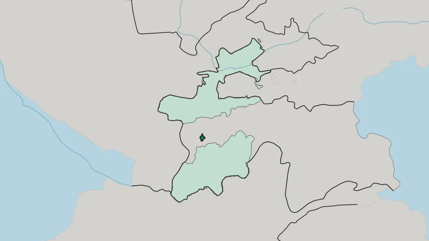 Map of Dushanbe in Tajikistan