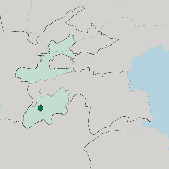 Map showing Bokhtar — In Tajikistan