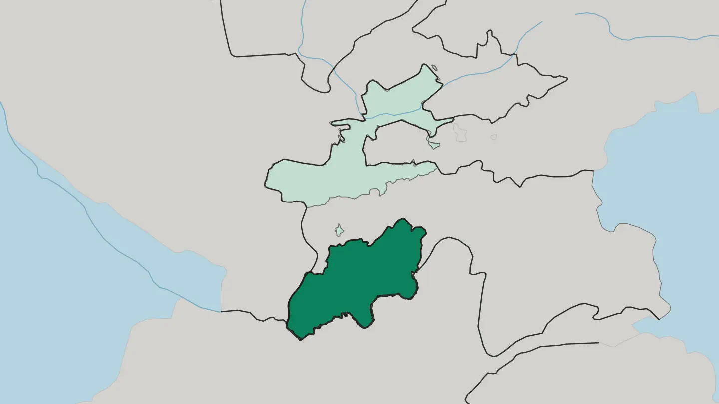 Map of Viloyati Khatlon in Tajikistan