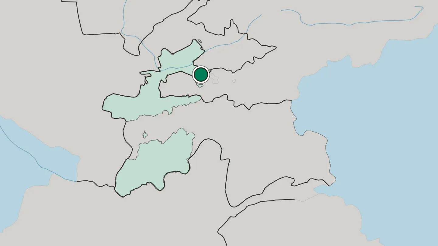 Map of Isfara in Tajikistan