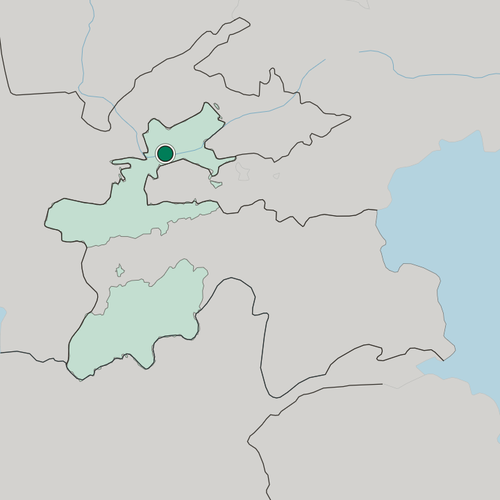 Map showing Khujand — In Tajikistan