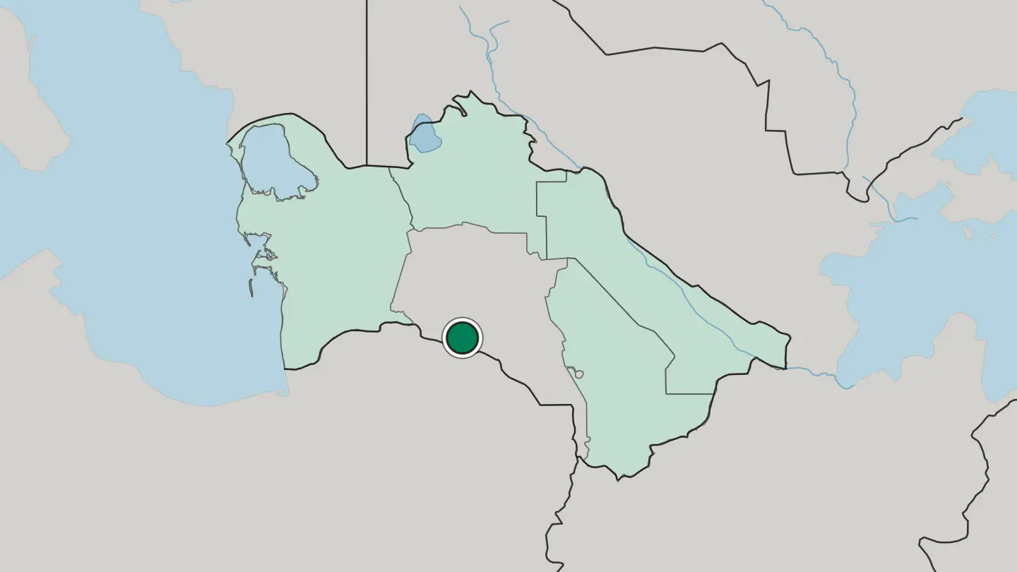 Map of Ashgabat in Turkmenistan