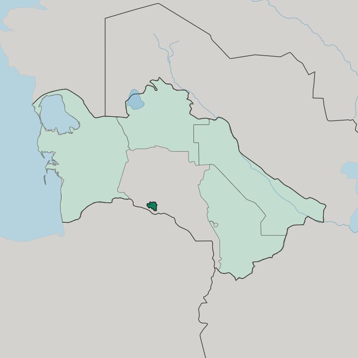 Map showing Ashgabat — In Turkmenistan