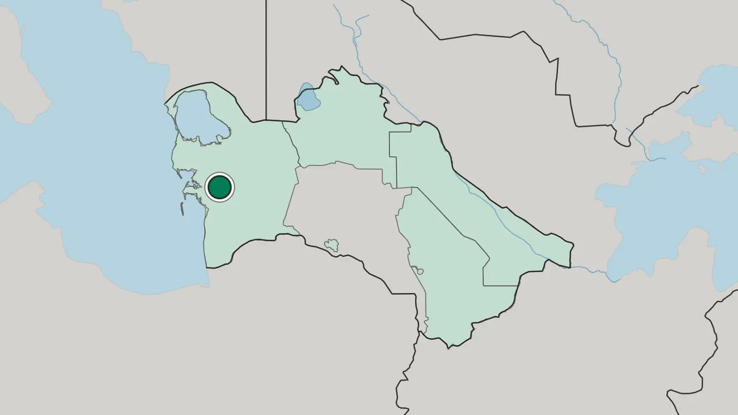 Map of Balkanabat in Turkmenistan