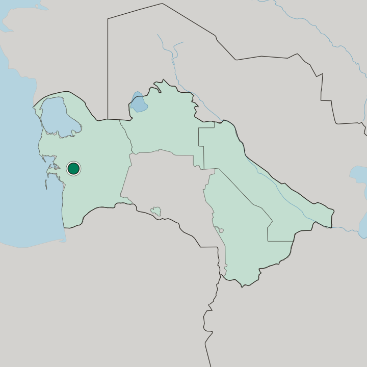 Map showing Balkanabat — In Turkmenistan