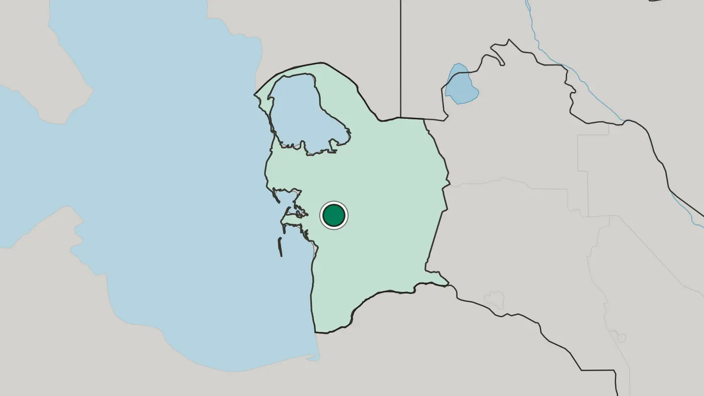 Map of Balkanabat in Turkmenistan