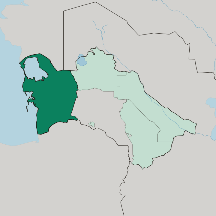 Map showing Balkan — In Turkmenistan