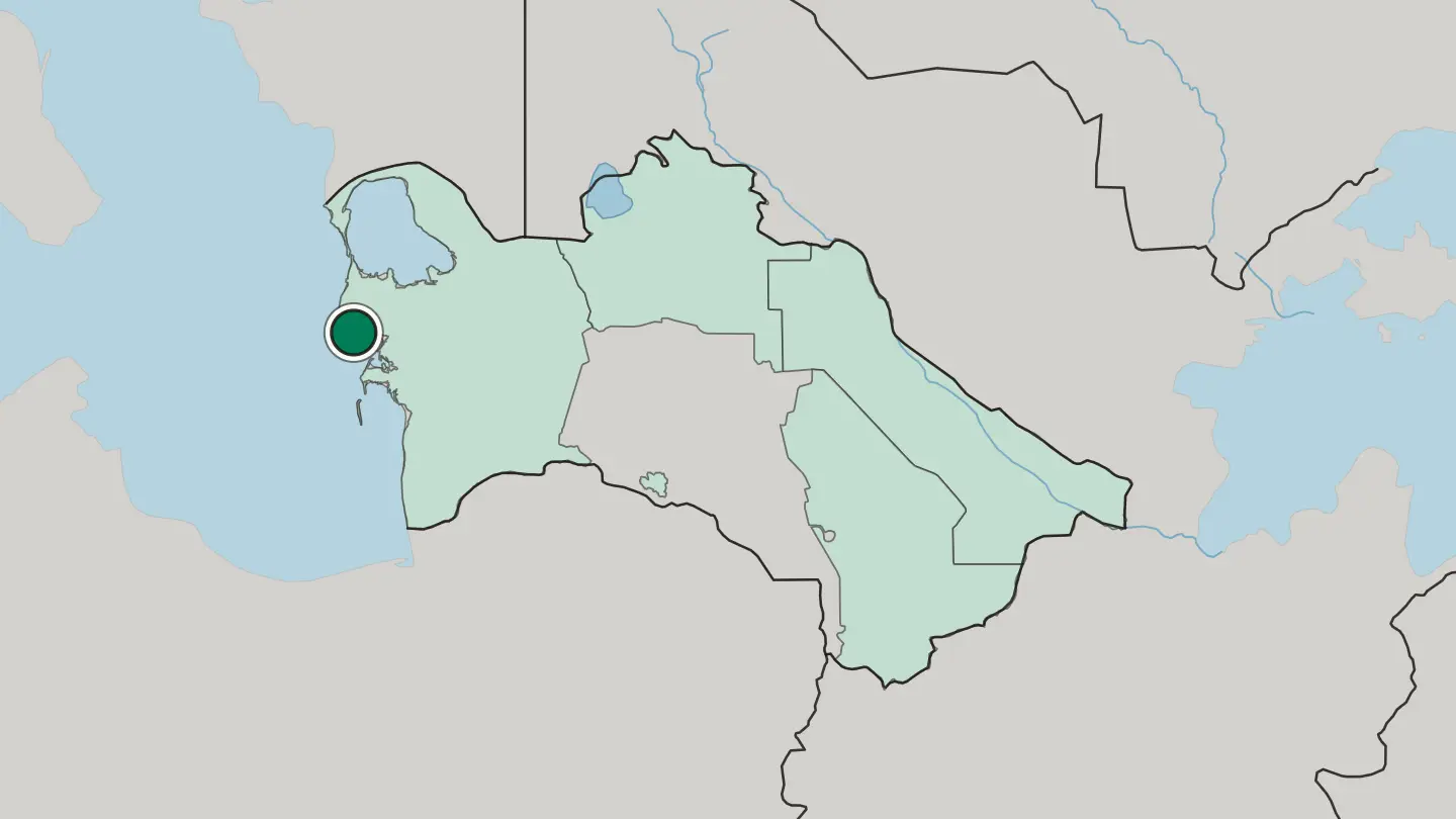 Map of Türkmenbaşy in Turkmenistan