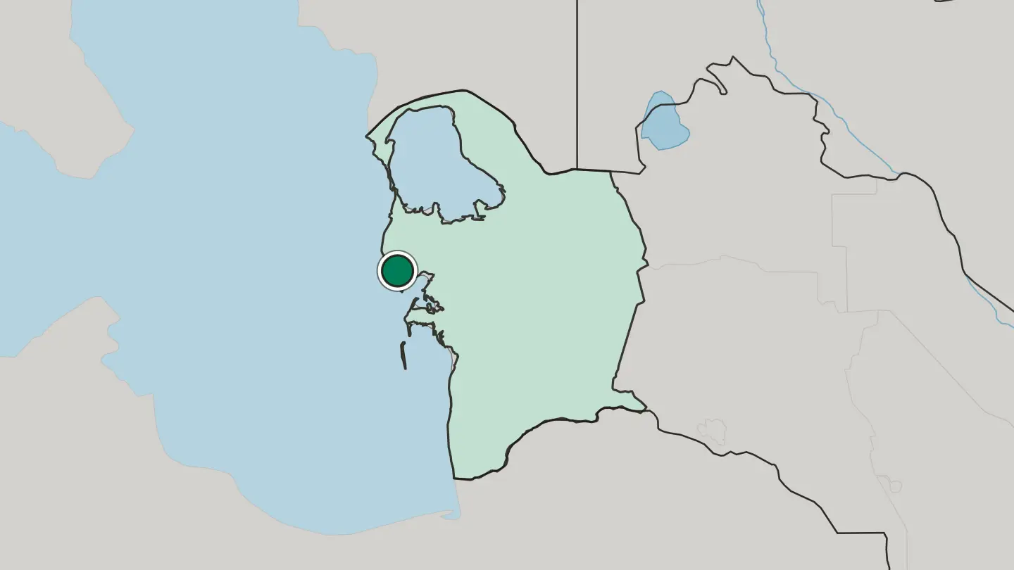 Map of Türkmenbaşy in Turkmenistan