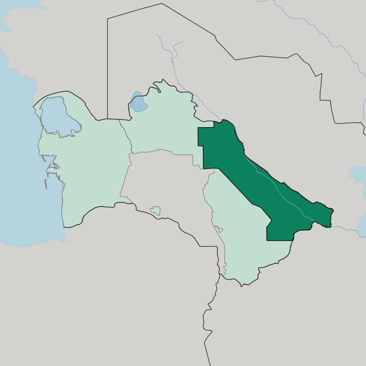 Map showing Lebap — In Turkmenistan
