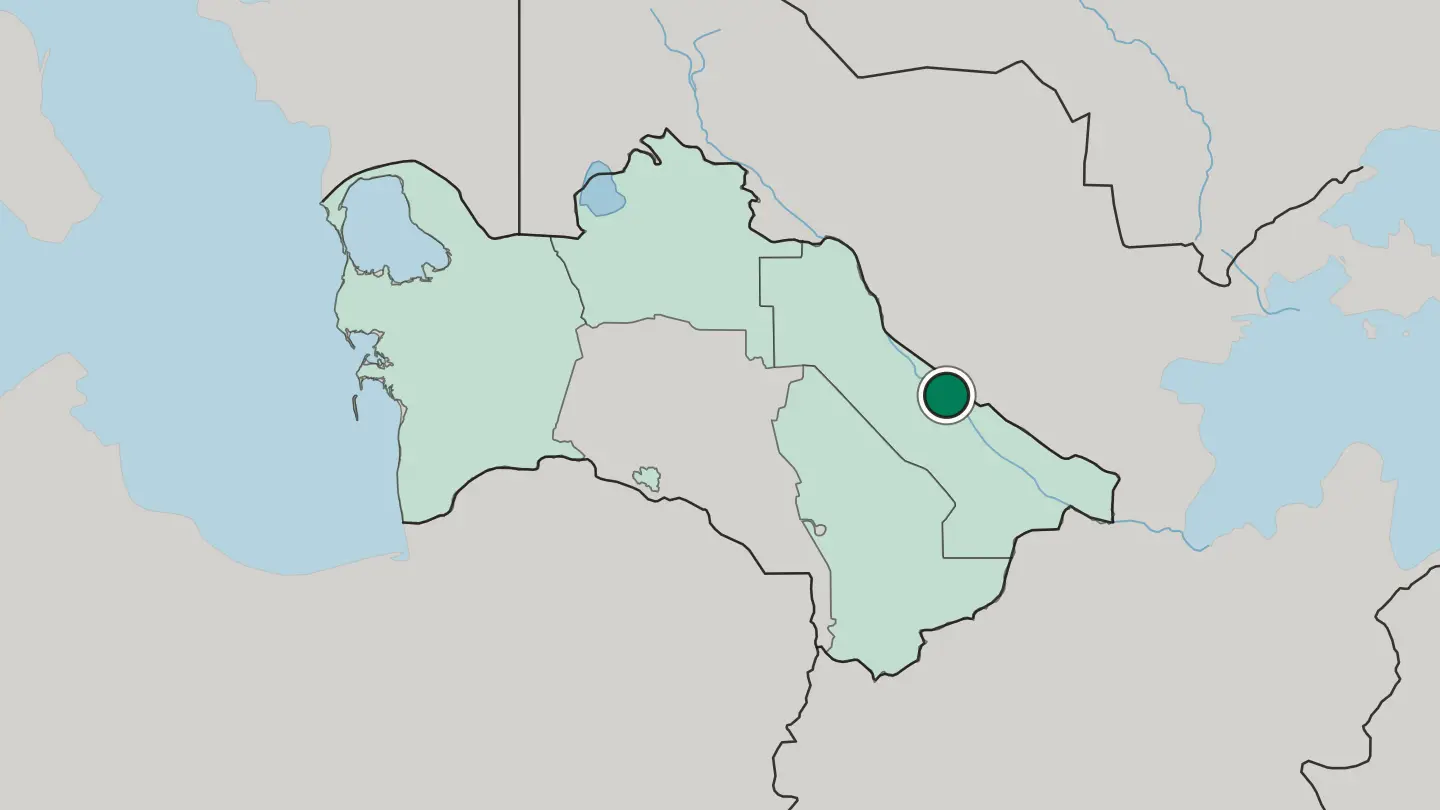 Map of Türkmenabat in Turkmenistan