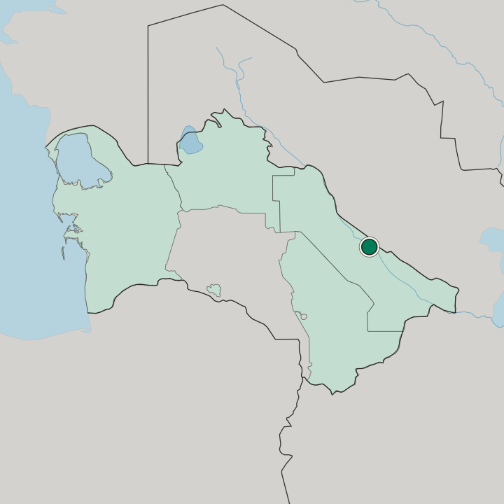 Map showing Türkmenabat — In Turkmenistan