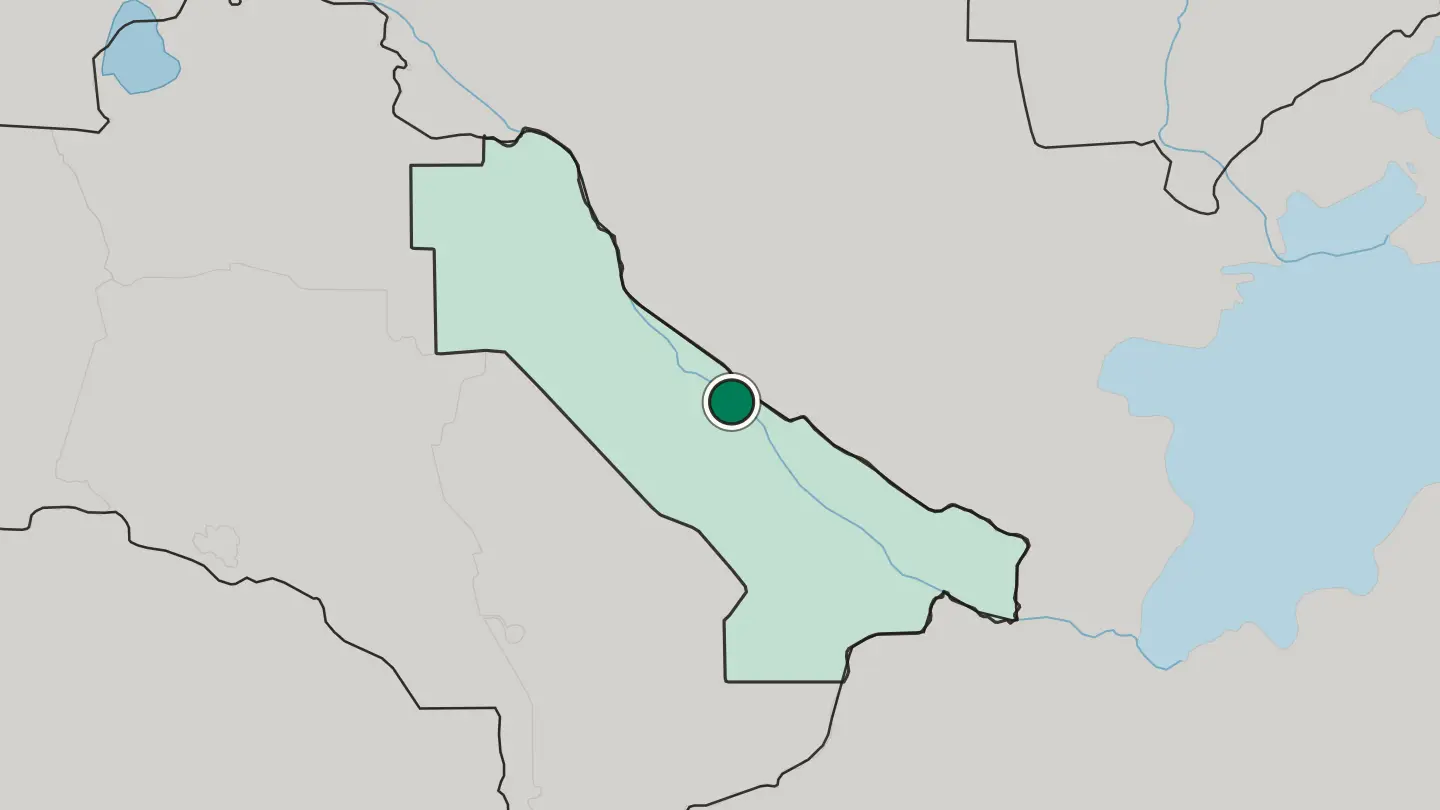 Map of Türkmenabat in Turkmenistan