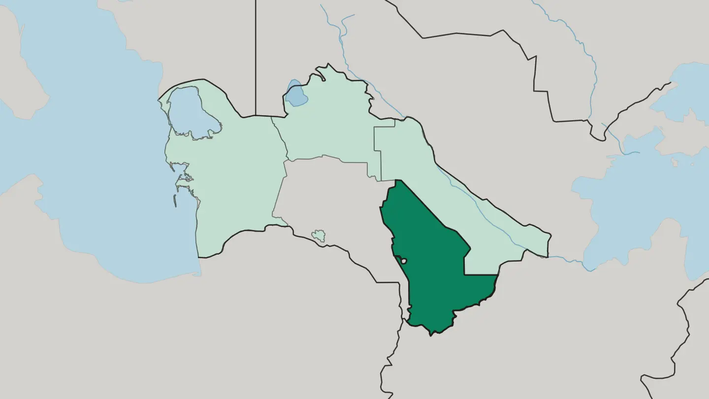 Map of Mary in Turkmenistan