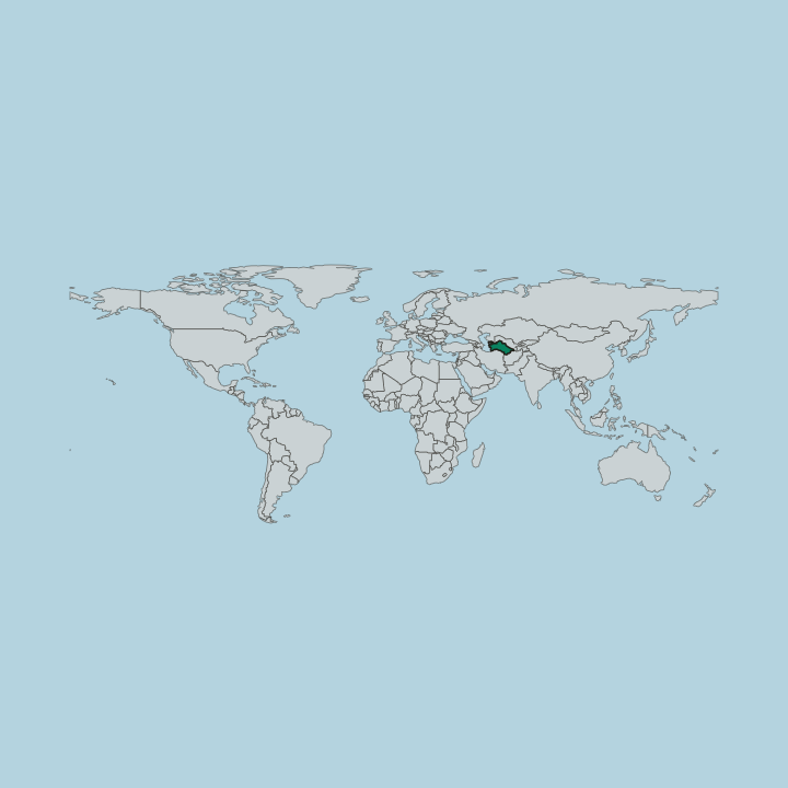 Map showing Turkmenistan — Worldwide