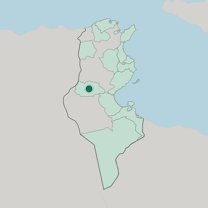 Map showing Gafsa — In Tunisia