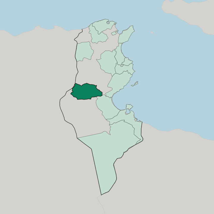 Map showing Gafsa Governorate — In Tunisia